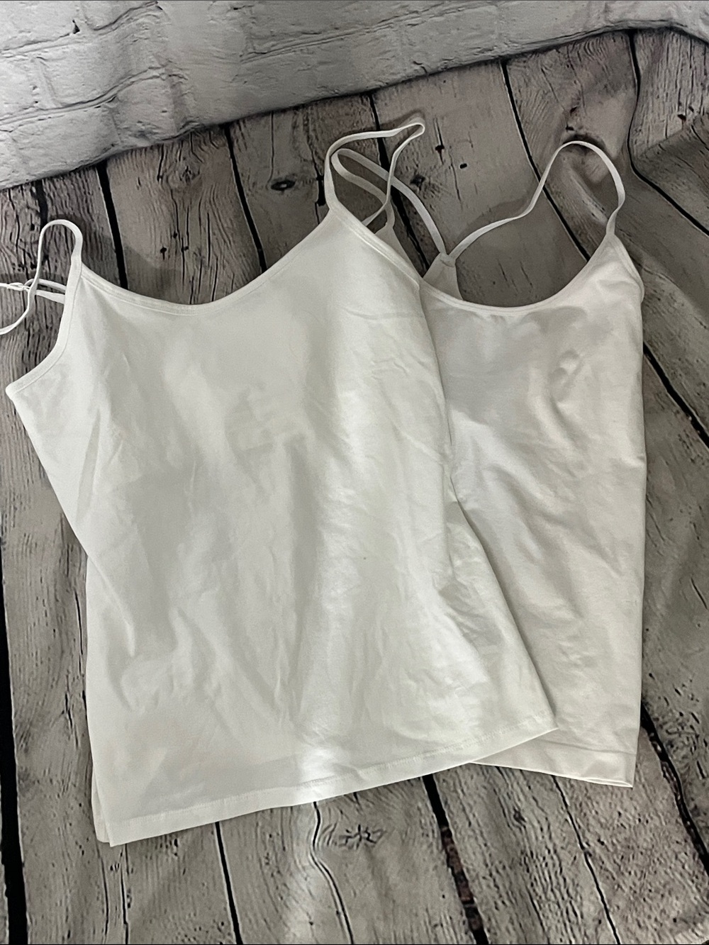 Hanes White Spaghetti Strap Camisole Tops - 2-Pack